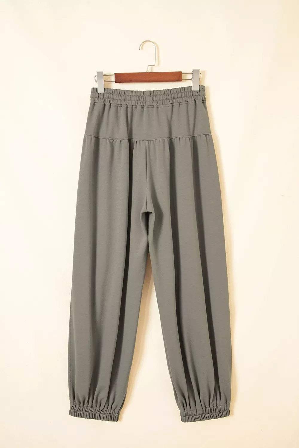 Elastic Waist Drawstring Wide Leg Full Length Pants