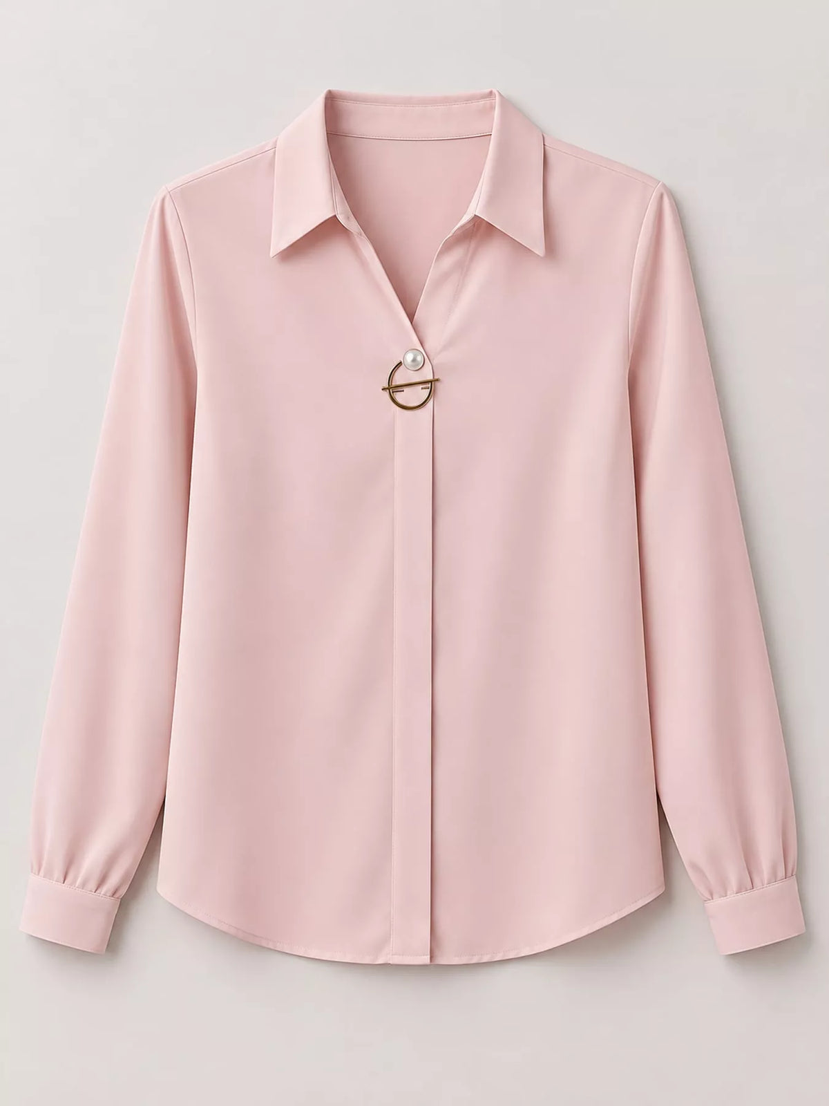 Long Sleeve Satin Blouse