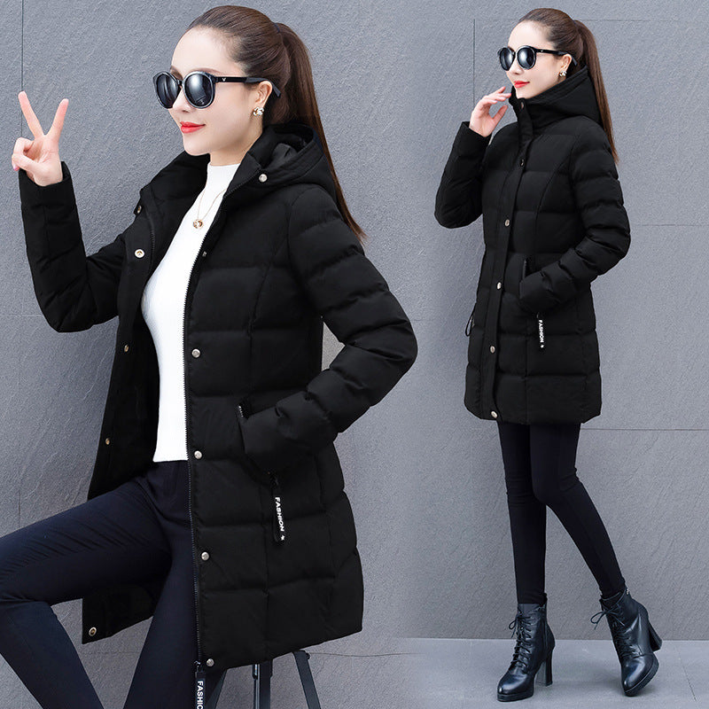 Womens Mid-length Hooded Down Coat