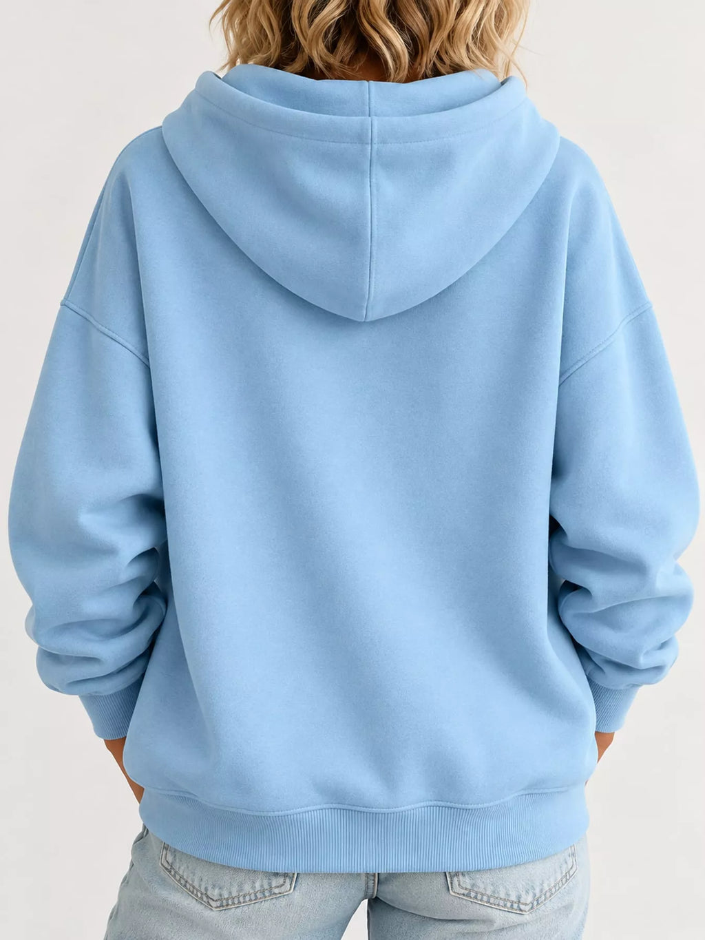 Drawstring Dropped Shoulder Hoodie