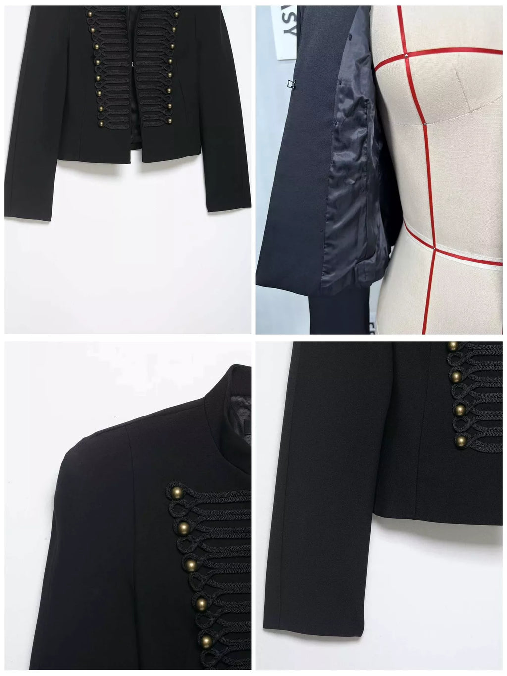 Decorative Button Cropped Jacket