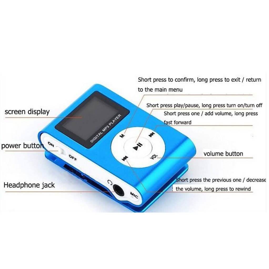 Clip-On Mini MP3 & FM Music Player