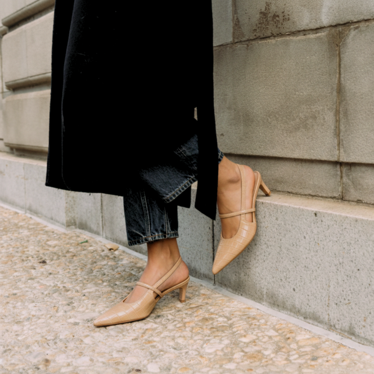 Connie Embossed Crocodile Heels