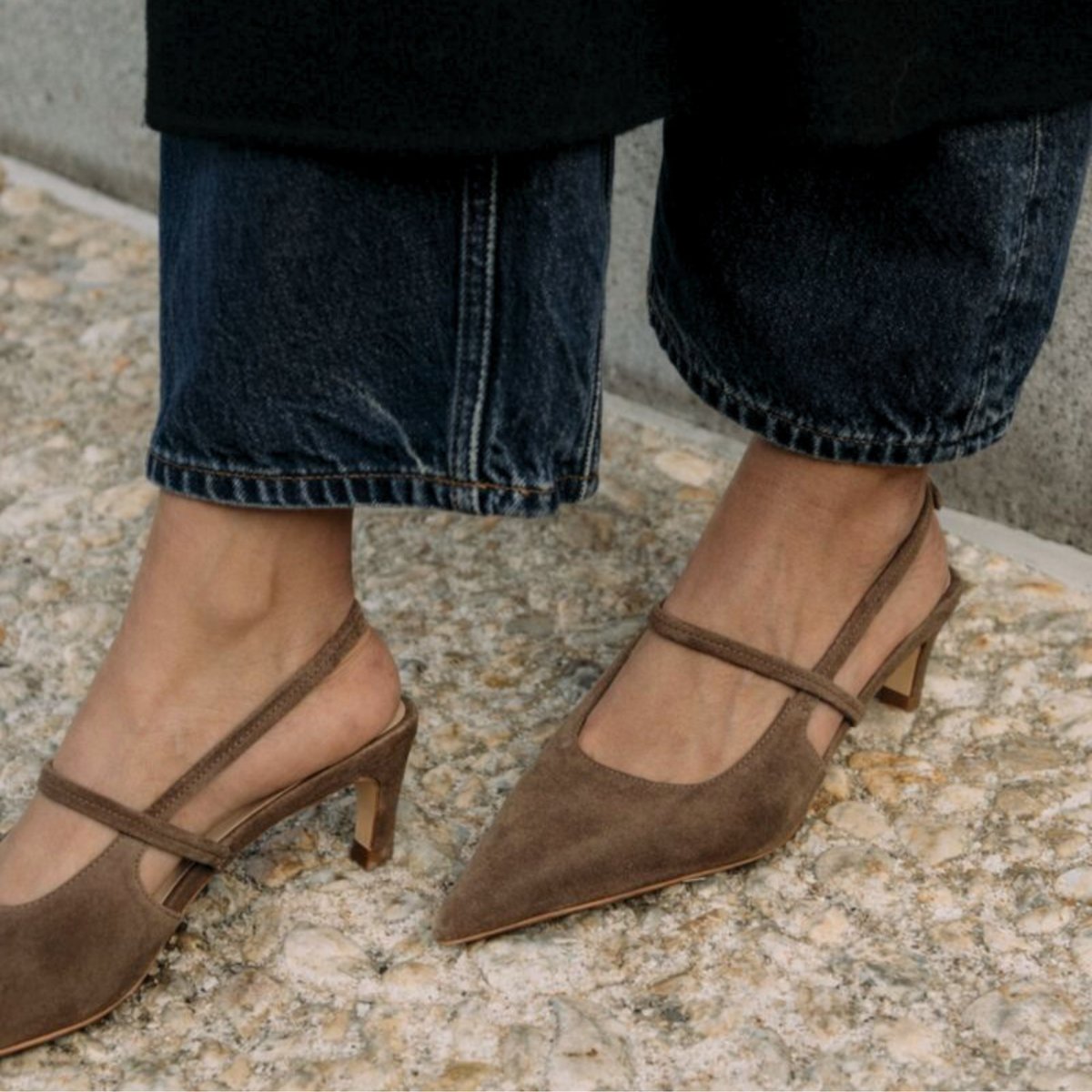 Connie Slingback Suede Heels