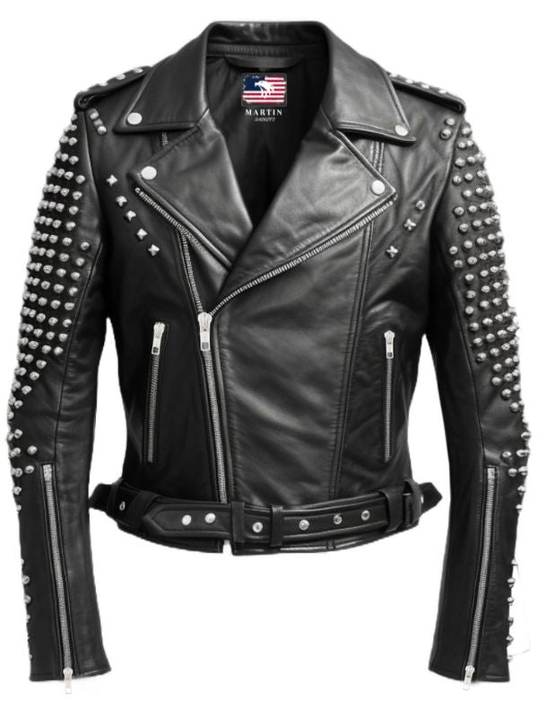 Men's Black Leather Biker Jacket