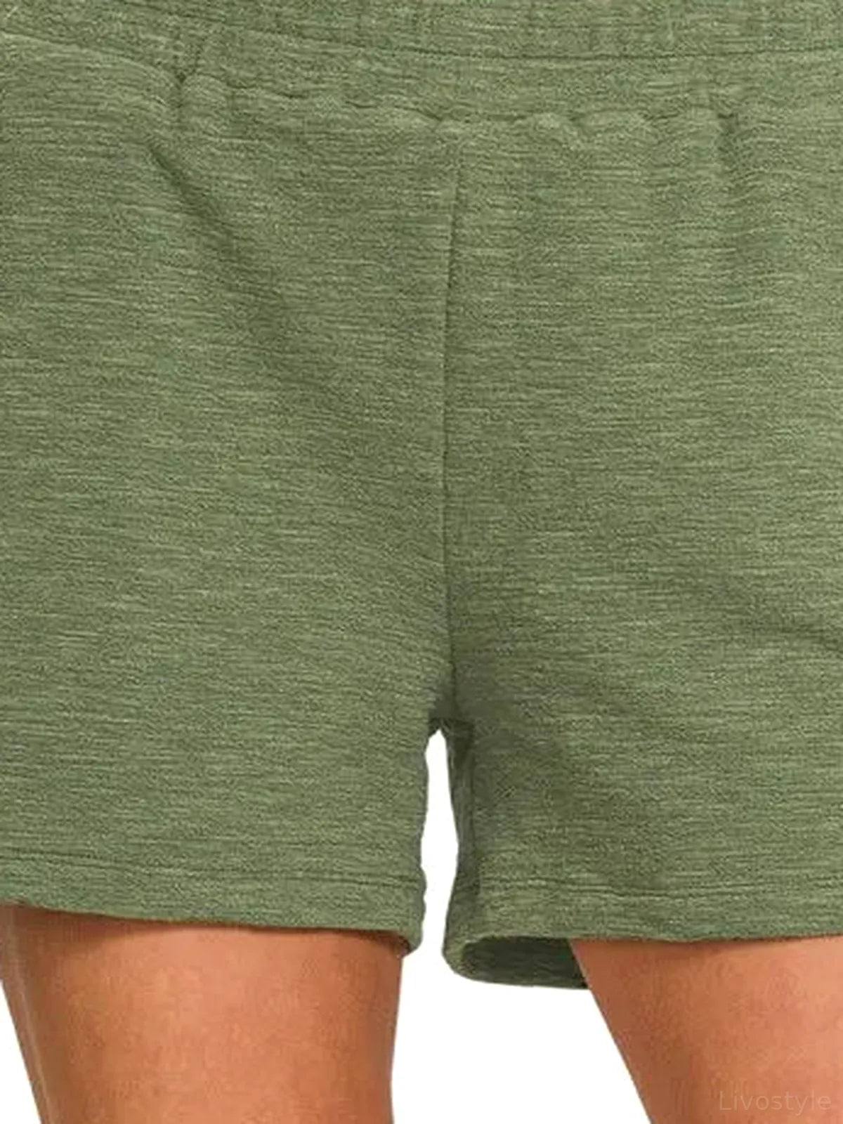 Cotton Slub Drawstring Shorts with Pockets