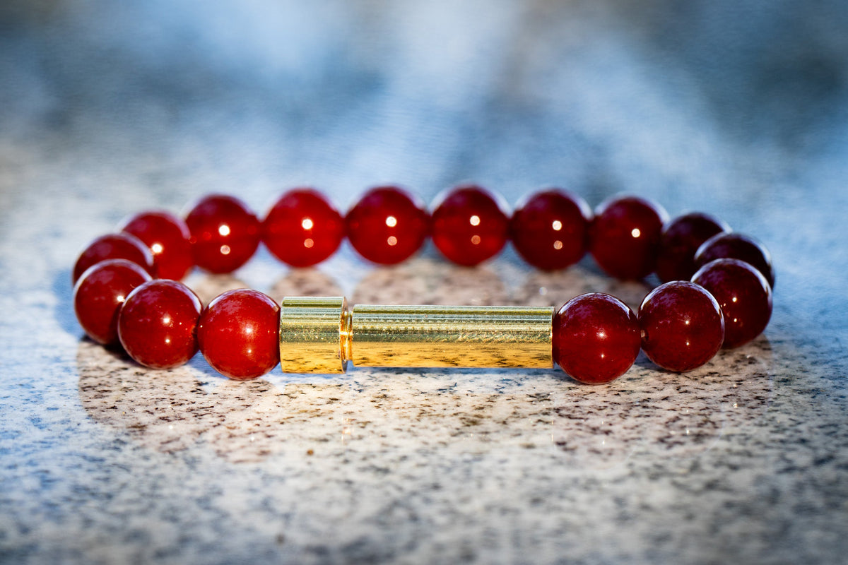 Carnelian Cremation Bracelet for Hair Fur or Ash