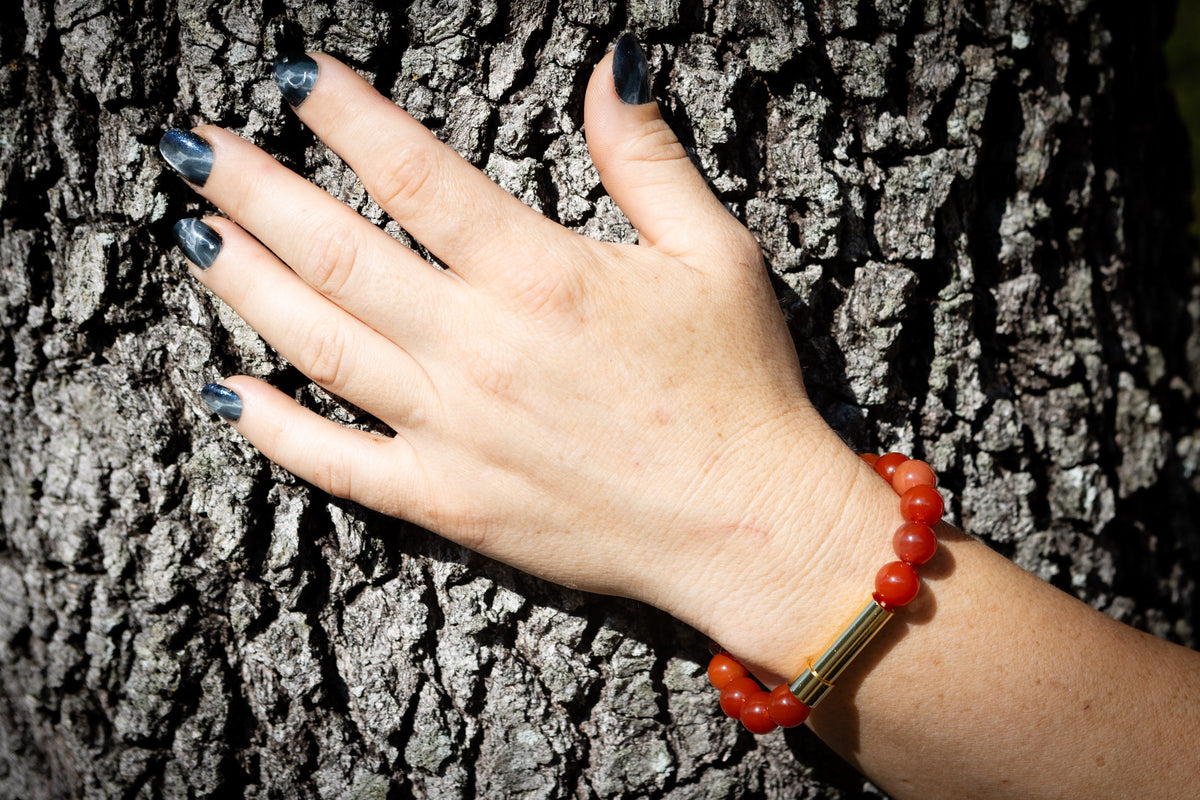 Carnelian Cremation Bracelet for Hair Fur or Ash