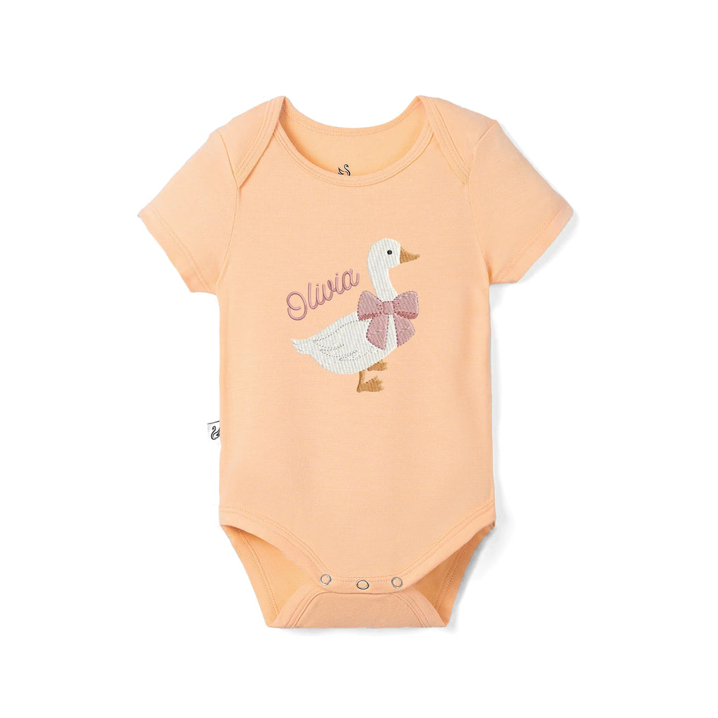 'Silly Goose' Bamboo Embroidered Baby Bodysuit