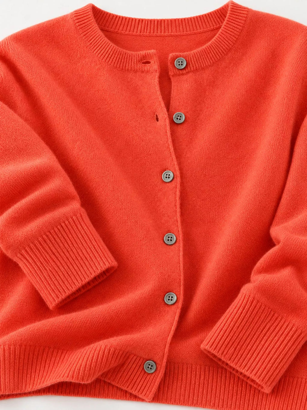 Crew-Neck Button-Down Cardigan