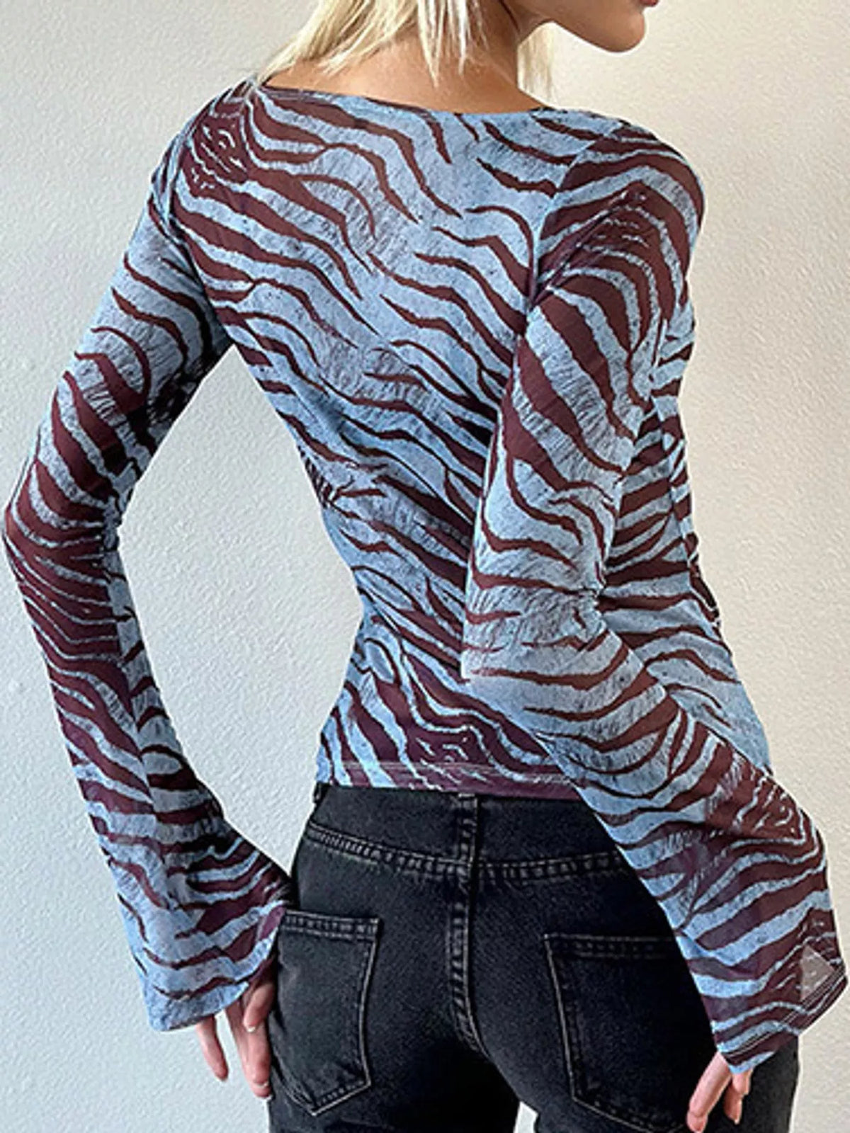 Printed Long Sleeve Slim Fit T-Shirt