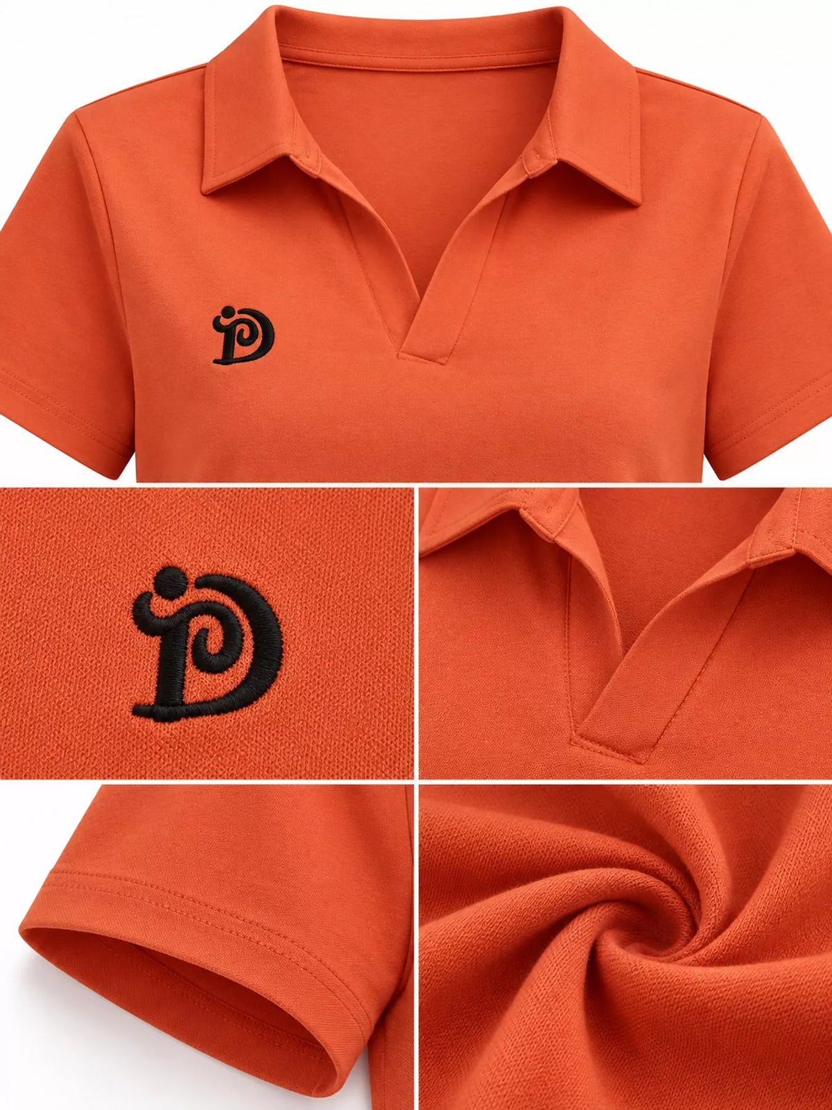 Plus Size Collared Neck Short-Sleeve Polo