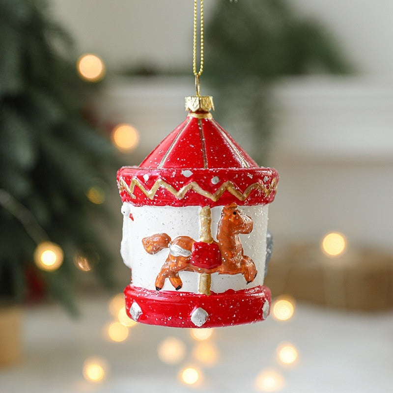 Christmas Tree Decorations Painted Plastic Christmas Pendant