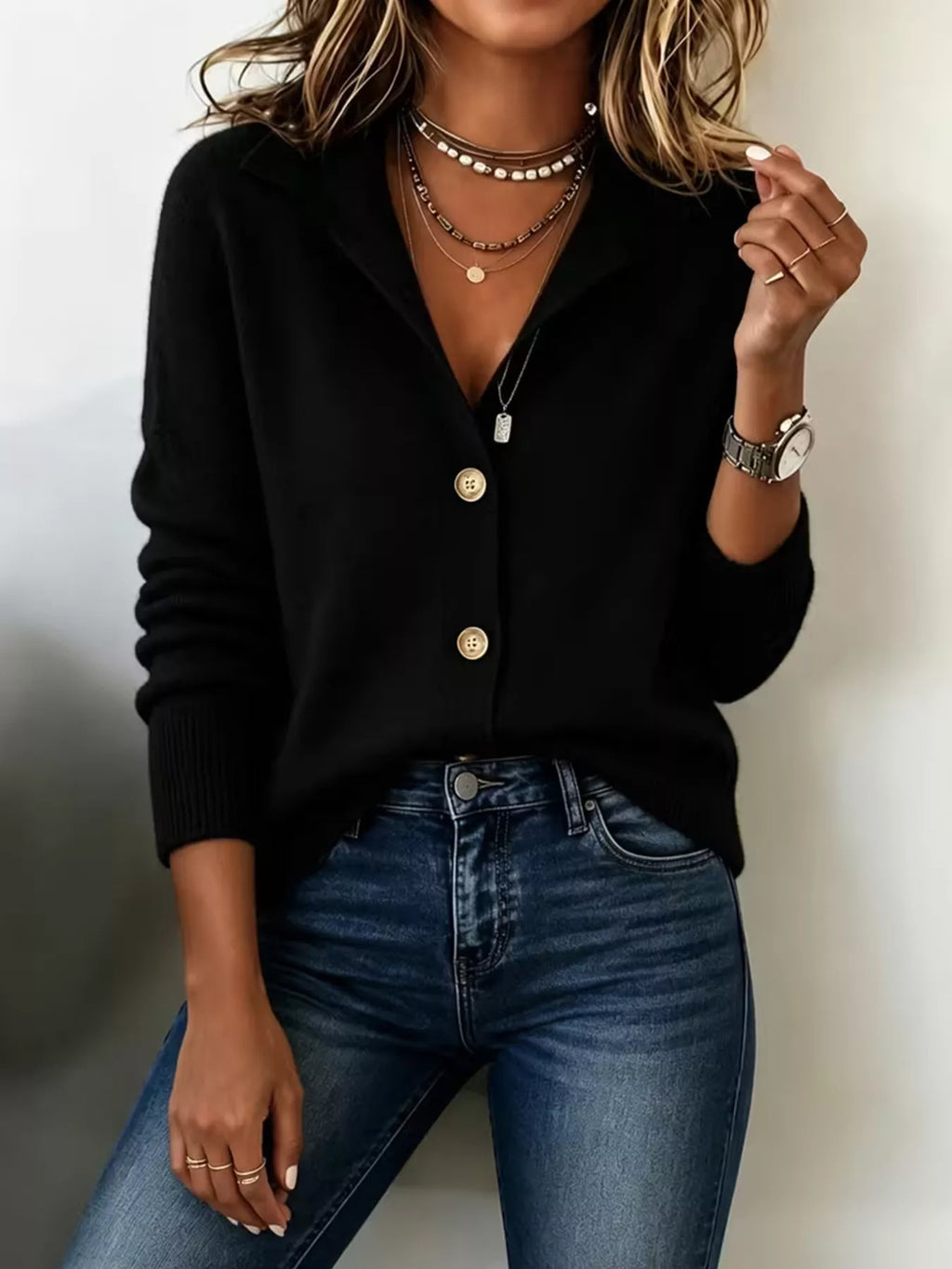 Button-Down Knit Cardigan