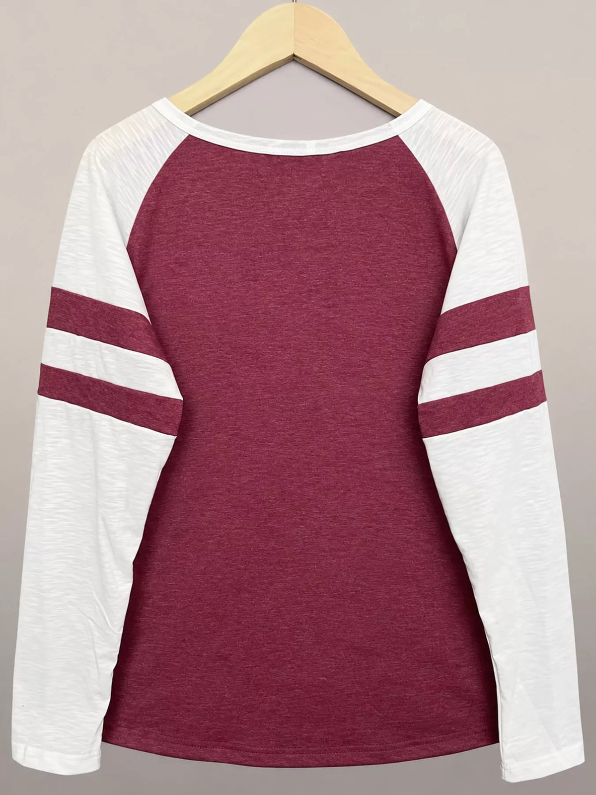 Full Size Color-Block Raglan Sleeve Striped T-Shirt Plus Size