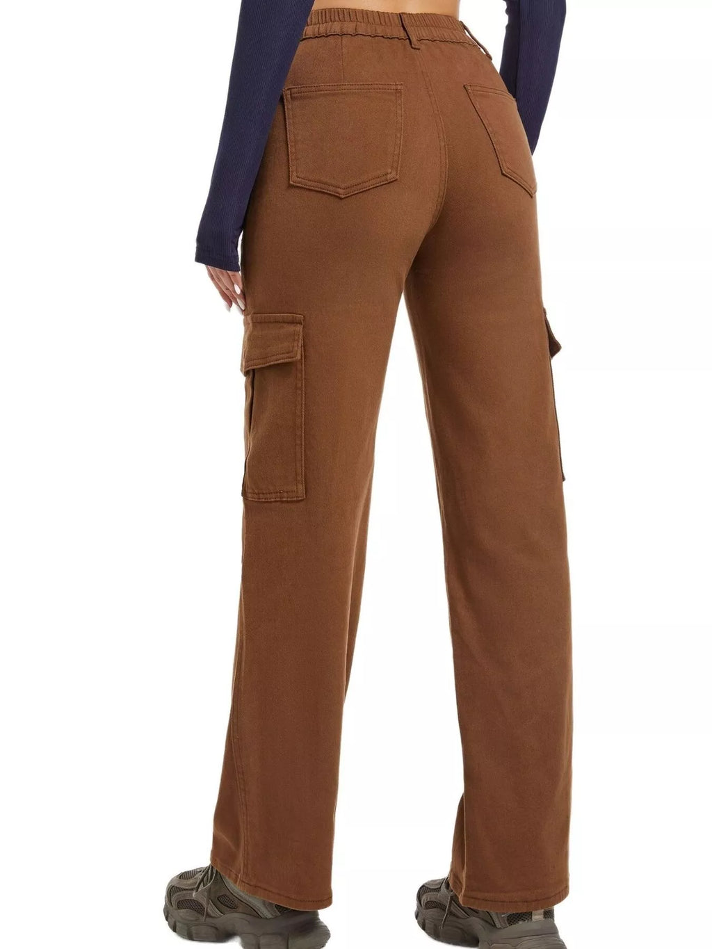 High-Waisted Cargo Jeans