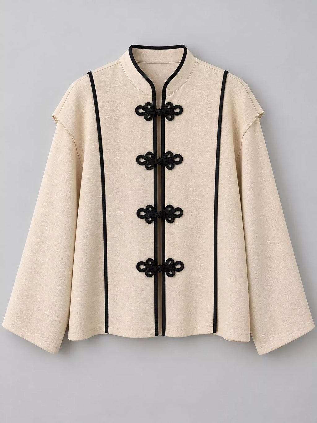 Chinese-Style Mandarin Collar Blouse