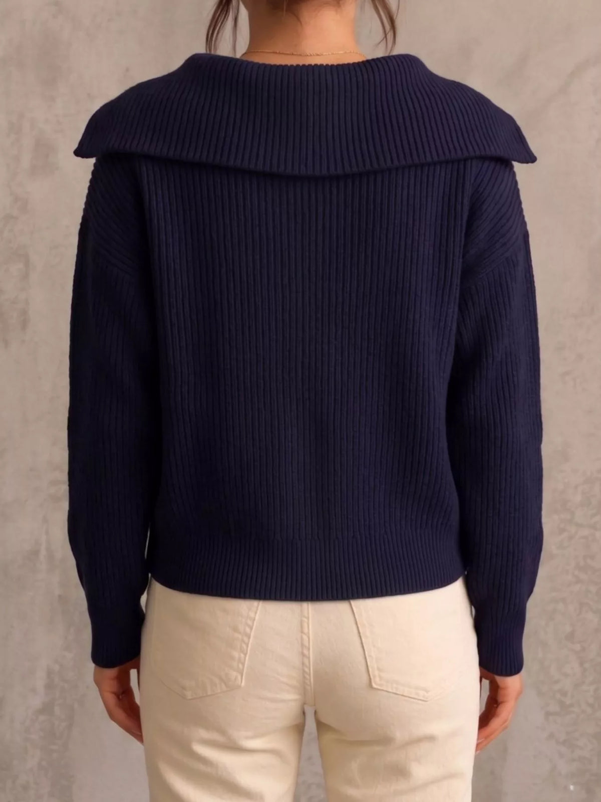 Zip Up Dropped Shoulder Cardigan