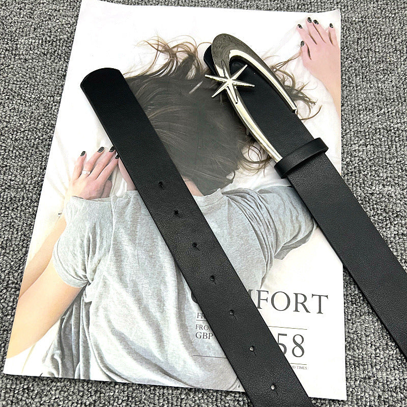 Versatile Belt For Women With Jeans New Crescent Moon Star Fashion