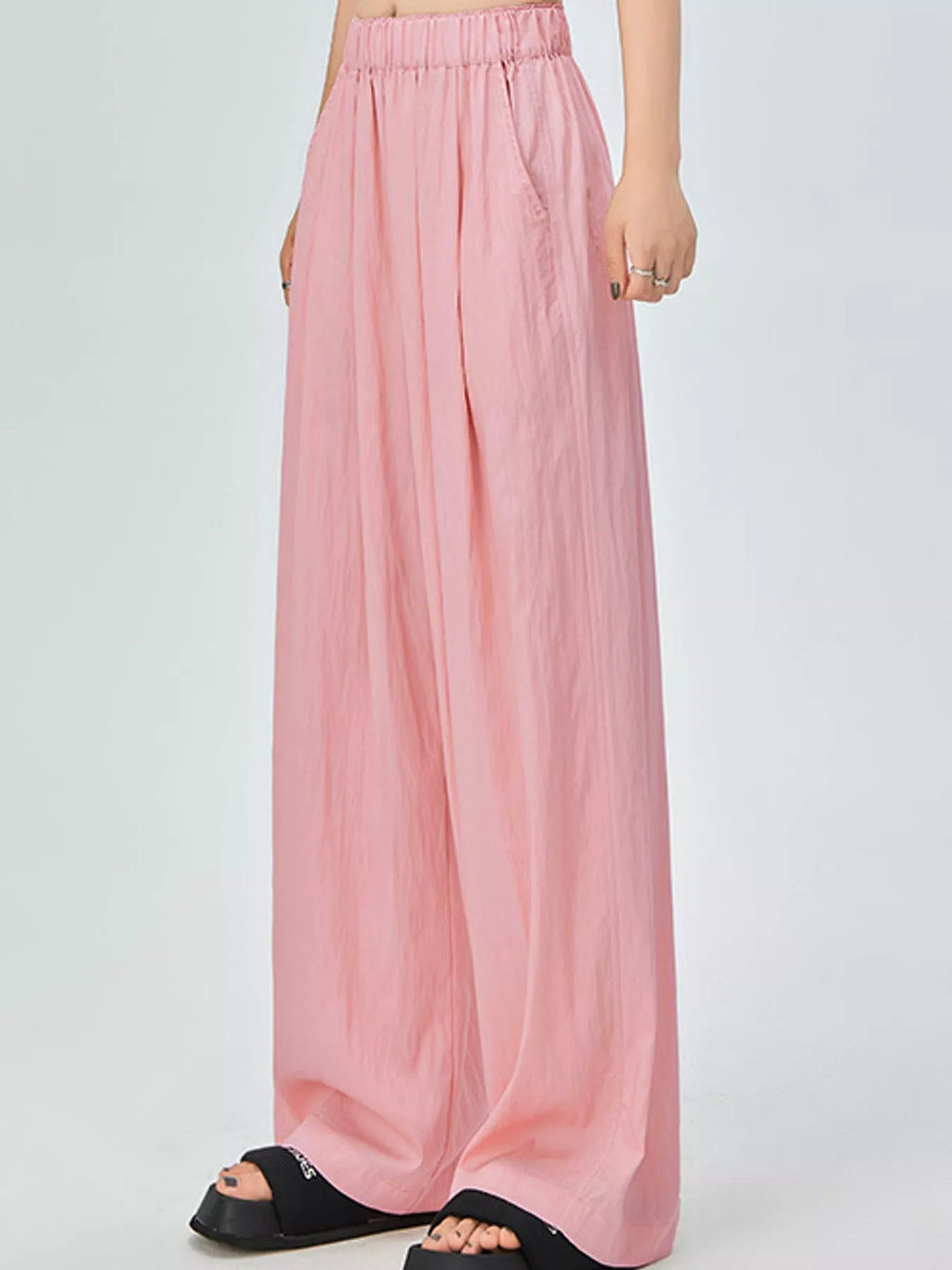 High-Waisted Loose Fit Wide-Leg Casual Pants