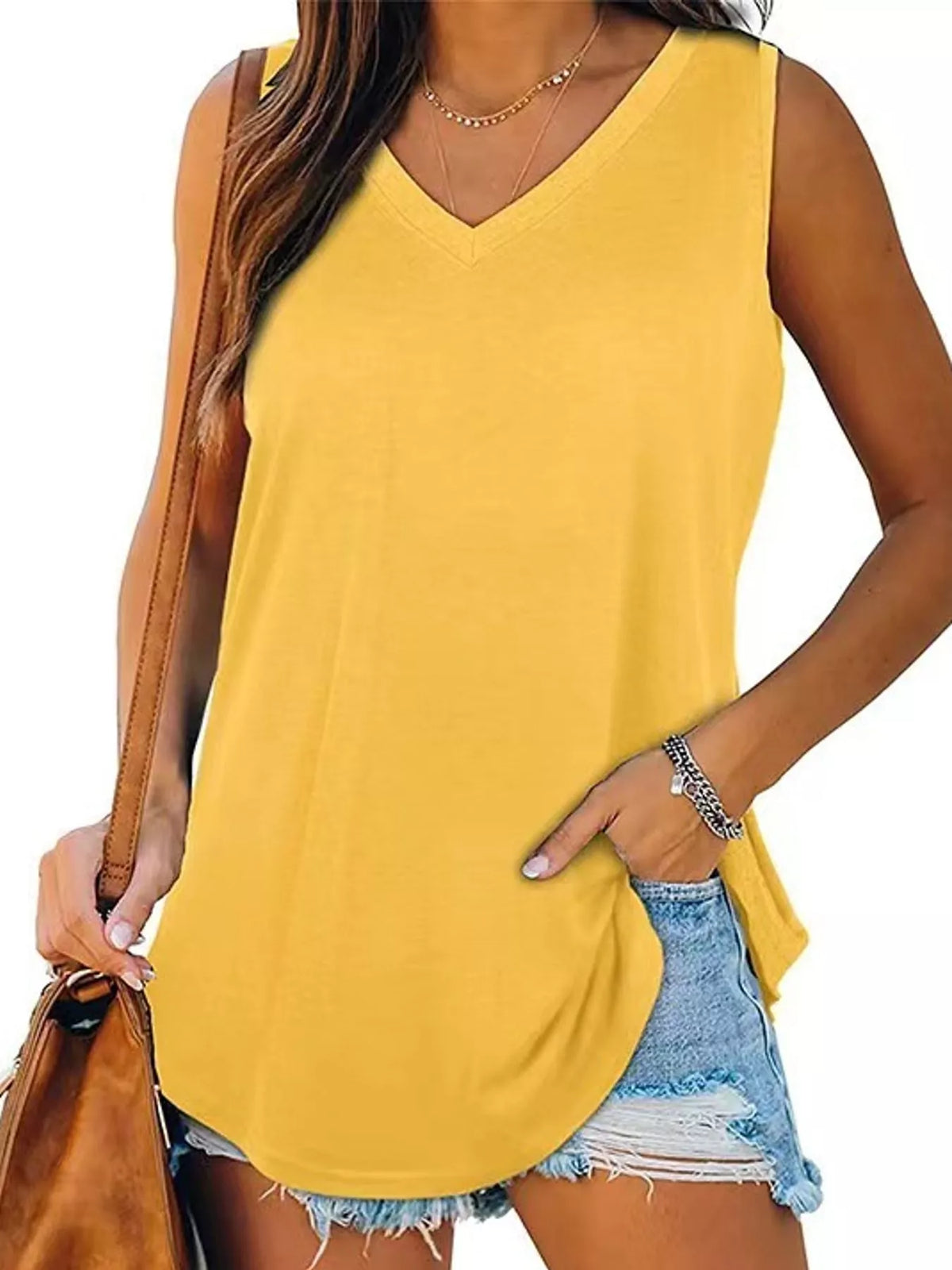 V-Neck Casual Loose Fit Tank Top