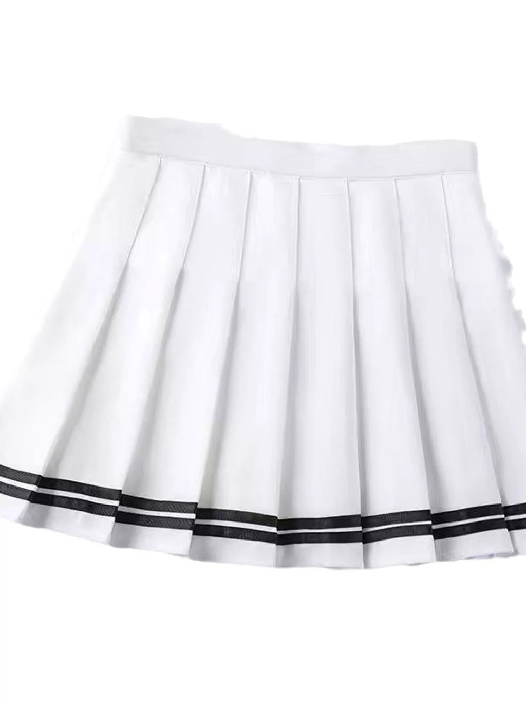 Pleated Striped Skirt