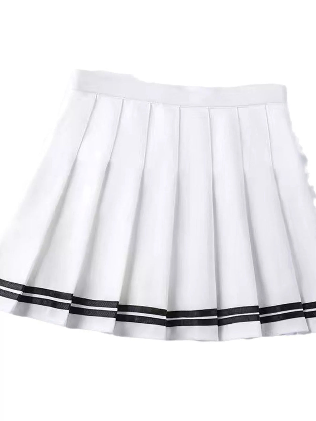 Pleated Striped Skirt