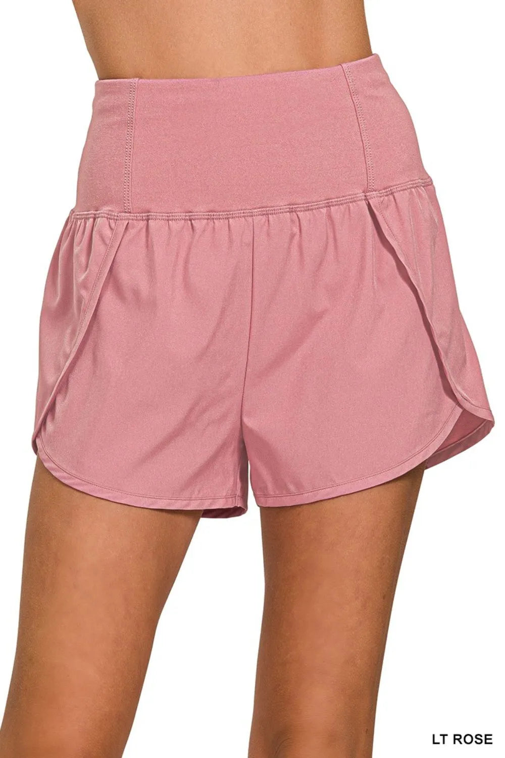 High Waisted Quick-Dry Running Shorts with Zip Pocket