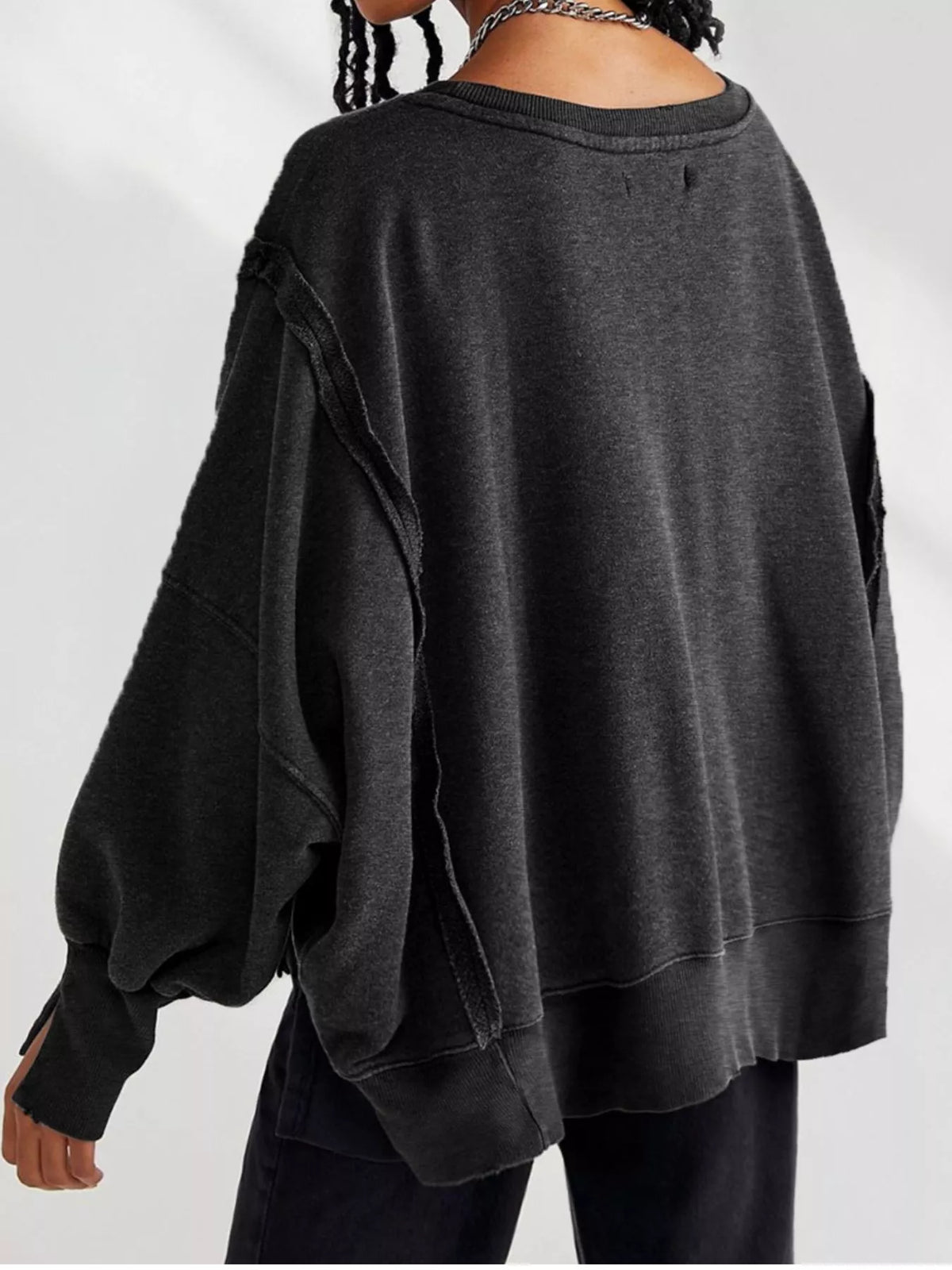Oversized Relaxed Fit Crew Neck Sweatshirt