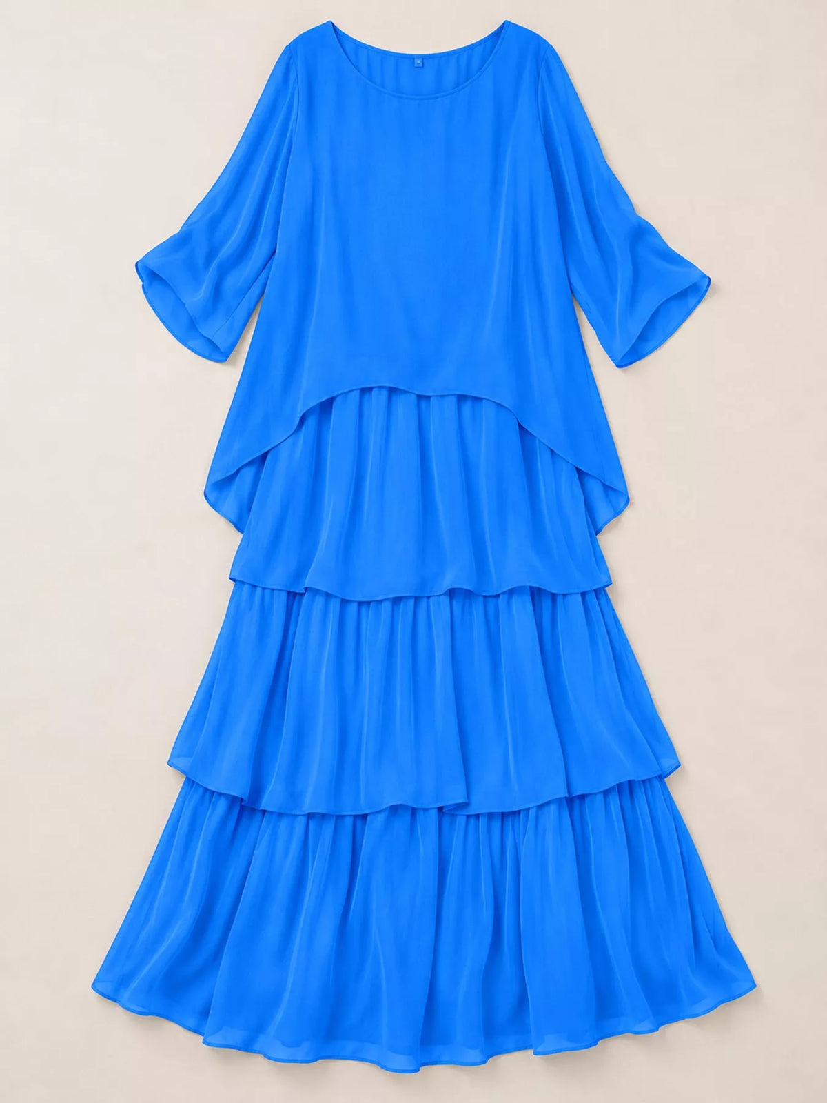 Full Size Layered Batwing Sleeve Maxi Dress Plus Size