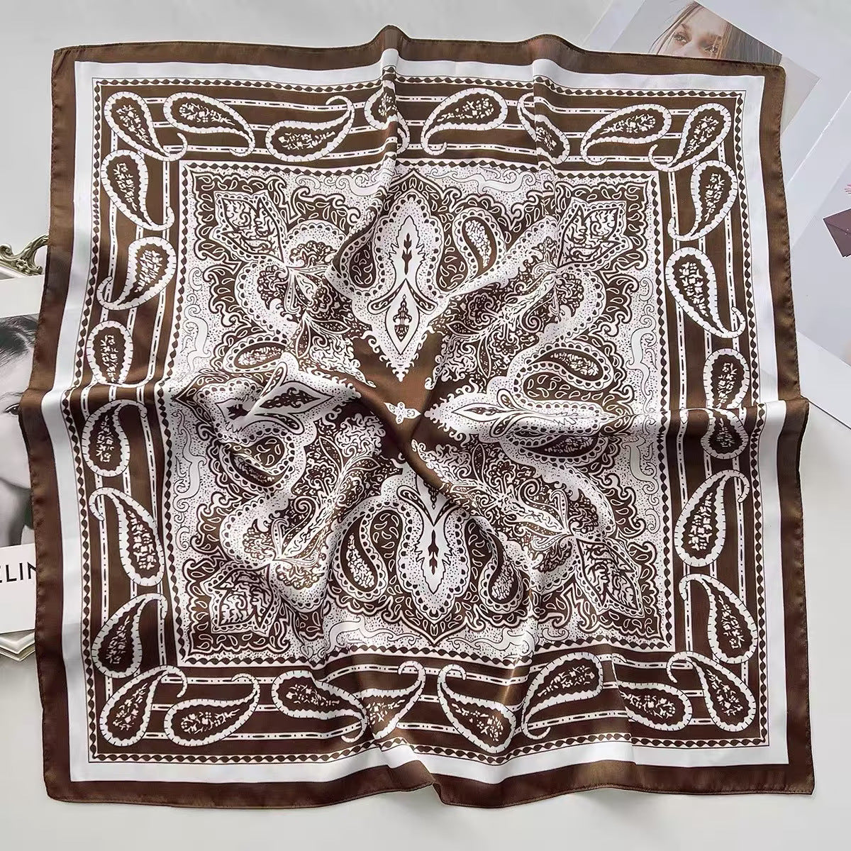 Square Scarf Womens Fashionable Small Neckerchief 70cm