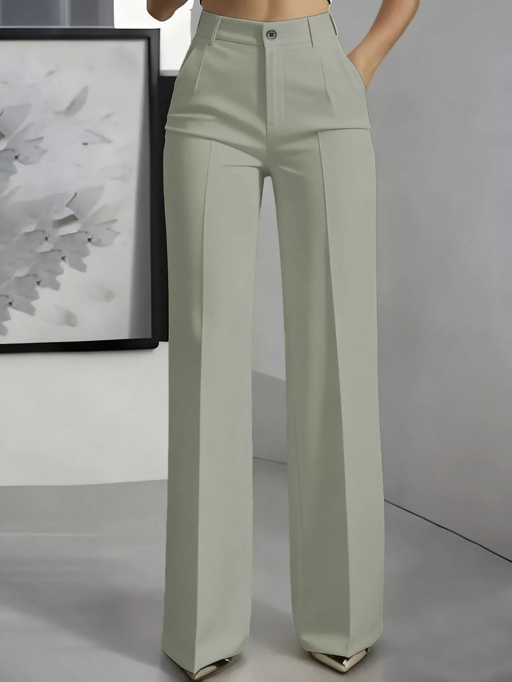Full Size High-Waisted Wide-Leg Pants Plus Size