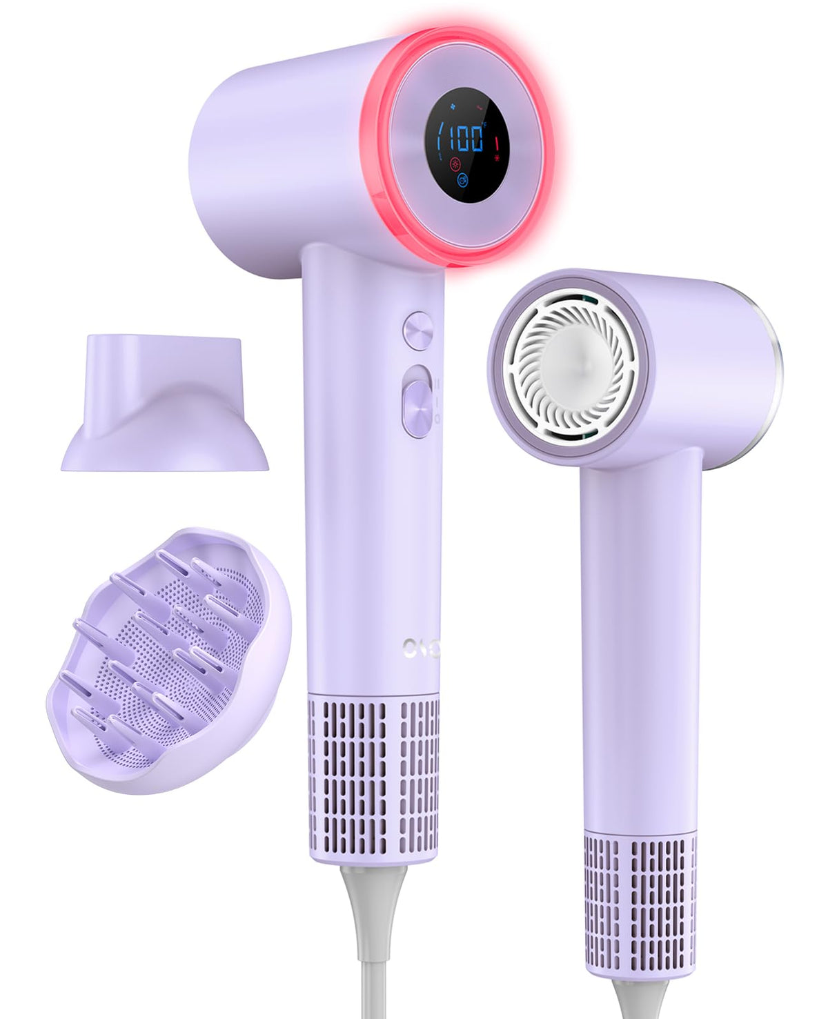 OSOU Diffuser Hair Dryer High Speed Fast Drying Hair Dryers Negative Ionic Professional Blow Dryer with 110000 RPM Brushless Motor Lightweight Low Noise Thermo-Control Hairdryer Travel with Nozzle