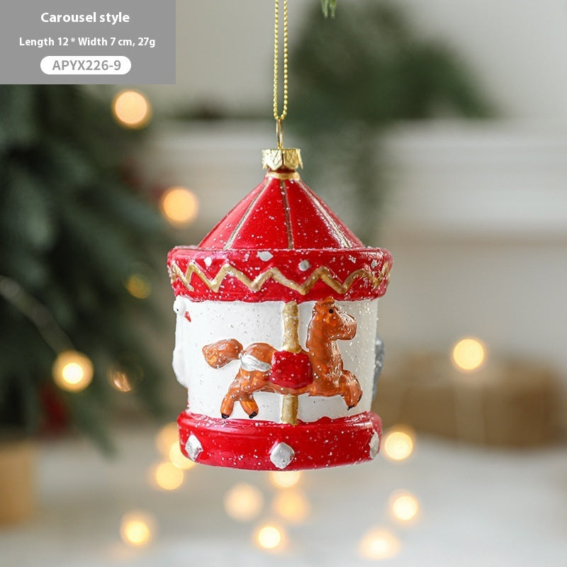Christmas Tree Decorations Painted Plastic Christmas Pendant