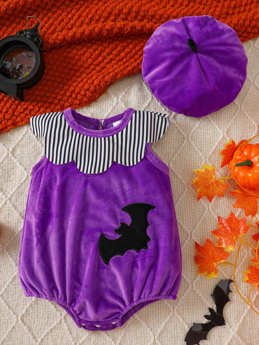 Children's Halloween Sleeveless Bodysuit and Hat Set