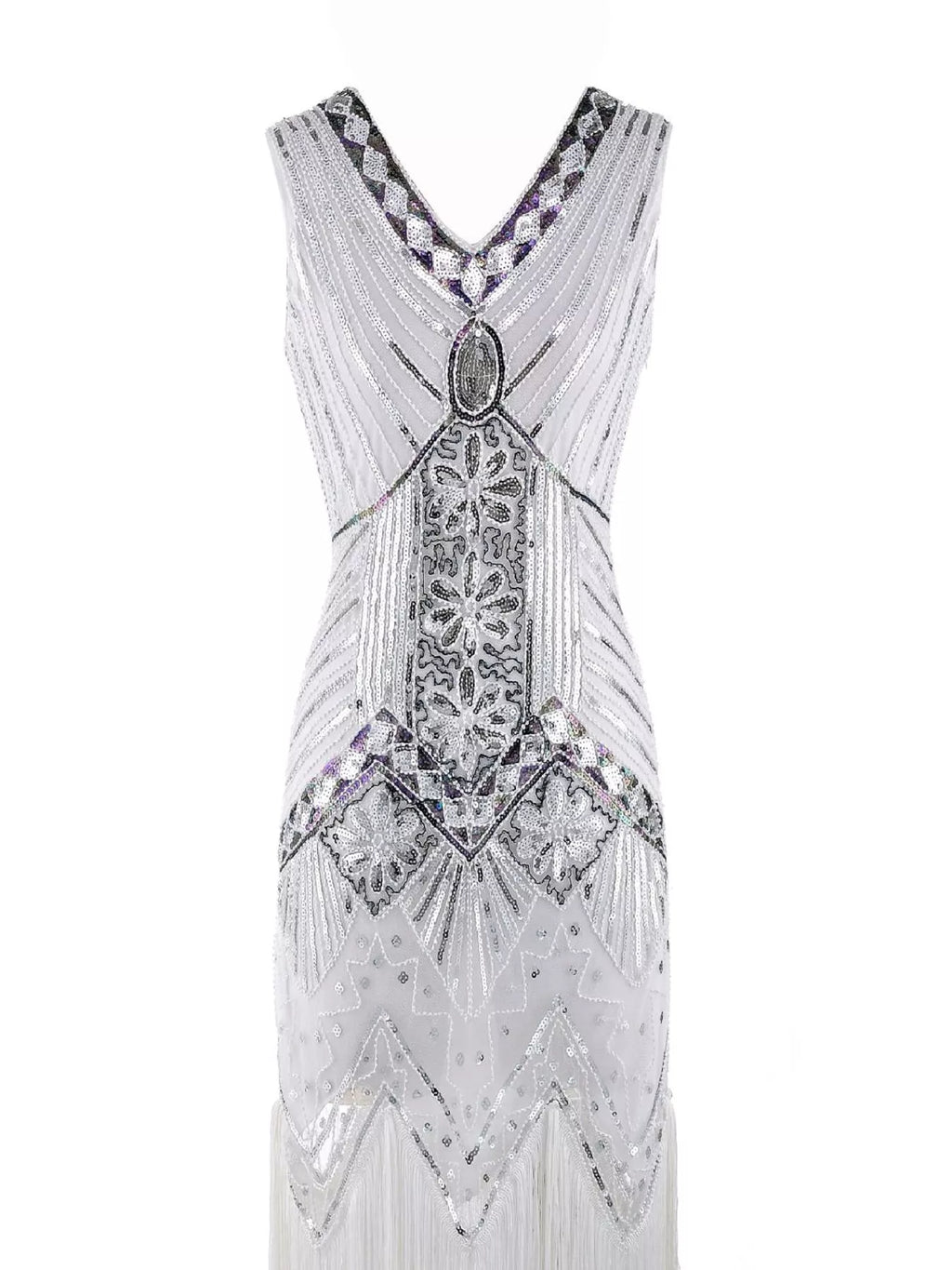 Full Size Sequin Fringe Hem Sleeveless Dress Plus Size