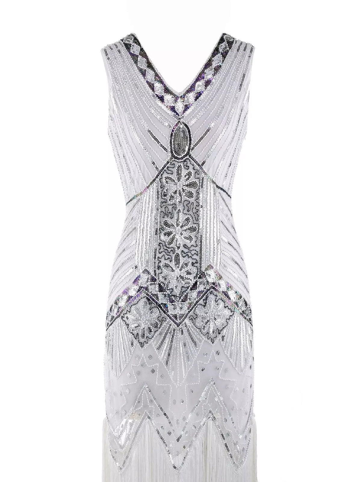 Full Size Sequin Fringe Hem Sleeveless Dress Plus Size