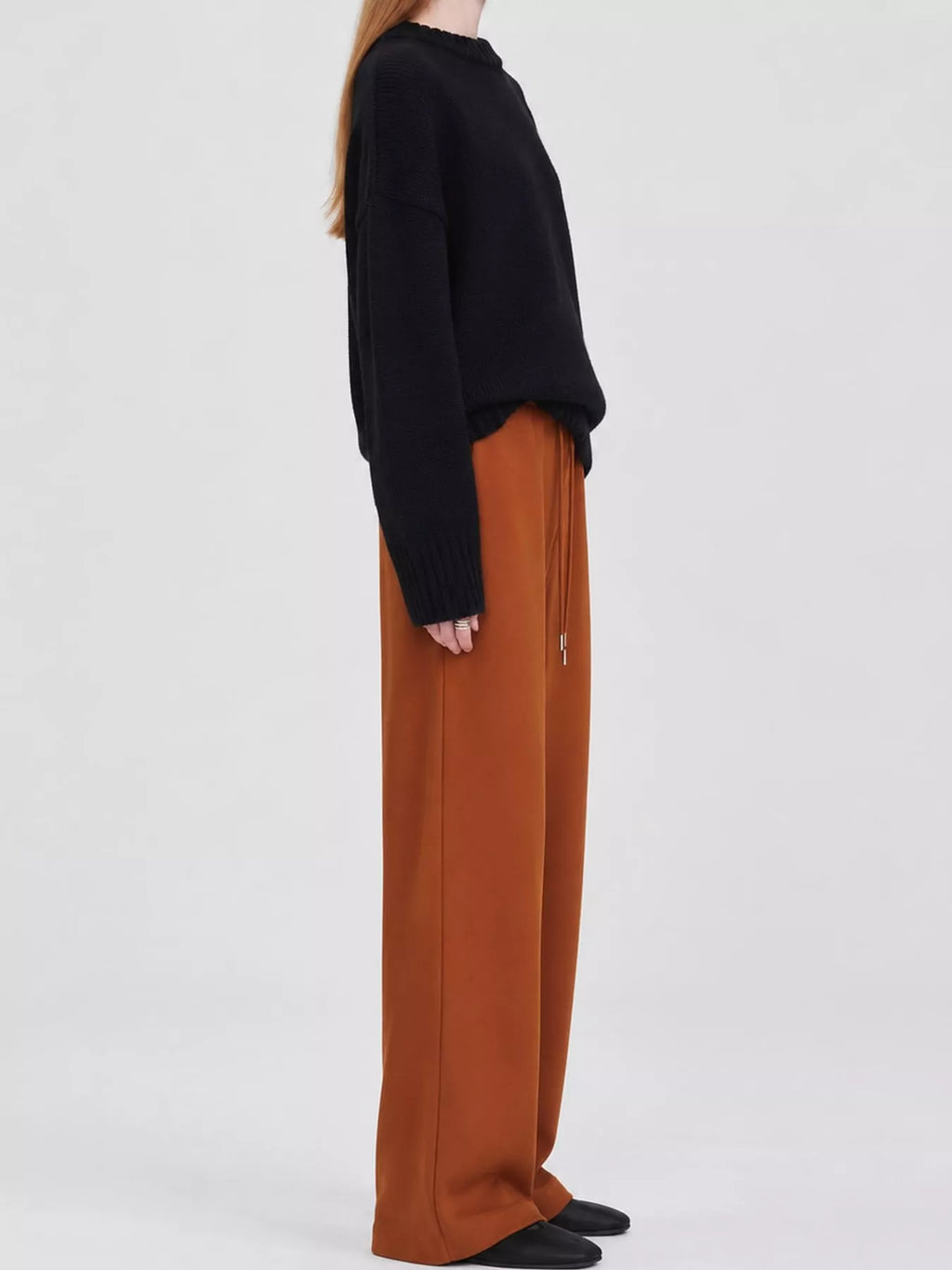 Round Neck Dropped Shoulder Sweater