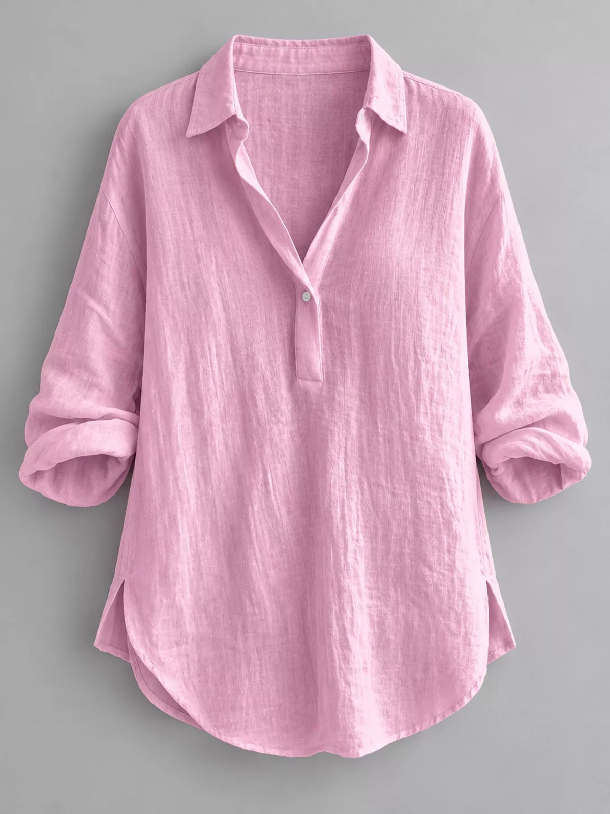 Collared Neck Long Sleeve Blouse