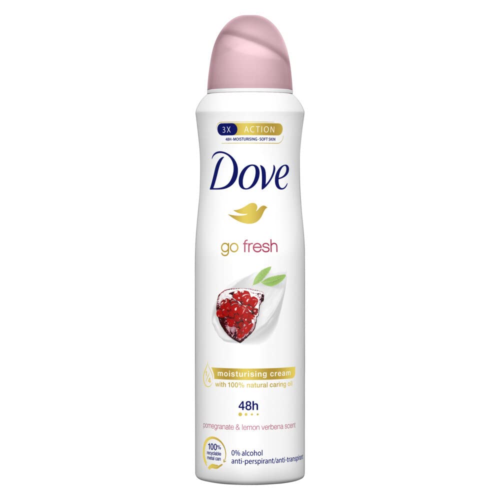 Dove Anti Antiperspirant Go Fresh Pomegranate & Lemon Verbena 150ml Each Can (2 Cans)