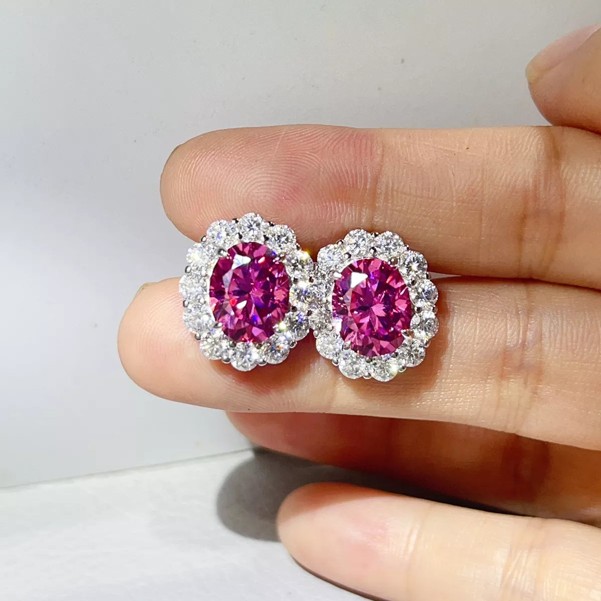 6 Carat 925 Sterling Silver Moissanite Stud Earrings
