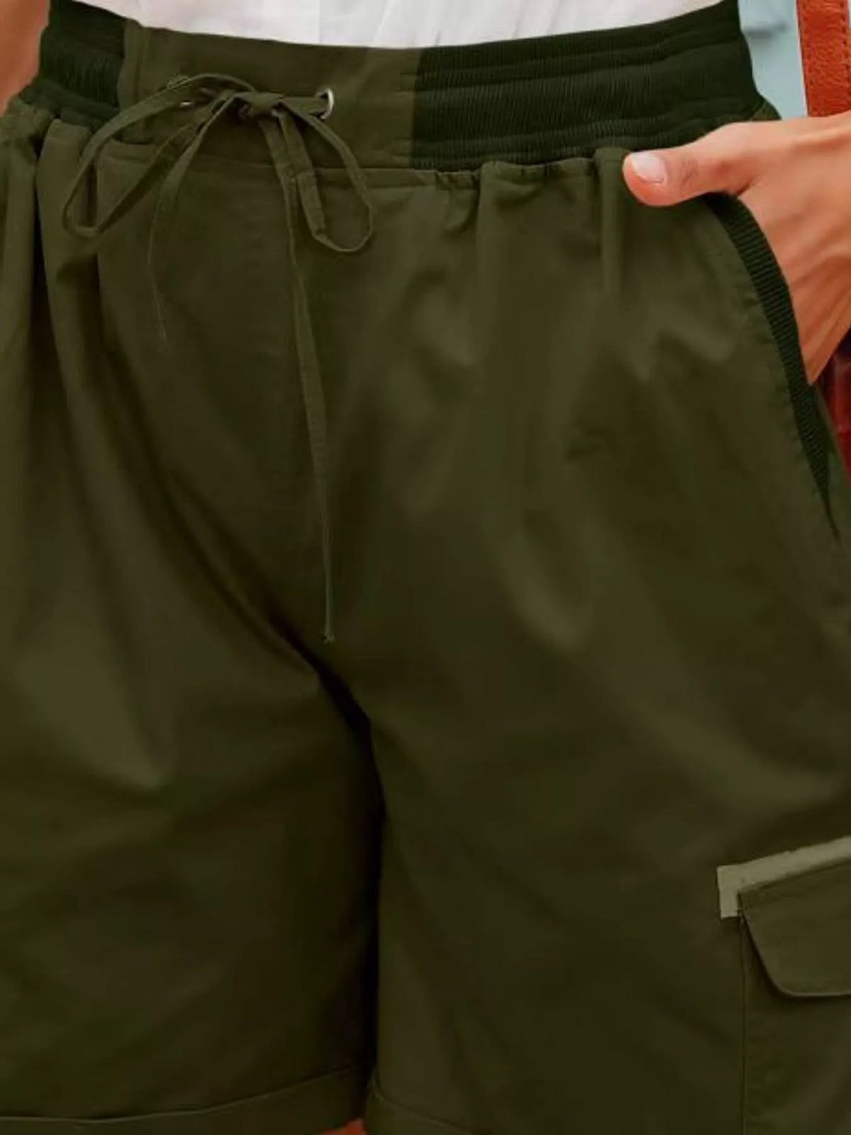 Full Size Drawstring Cargo Shorts Plus Size