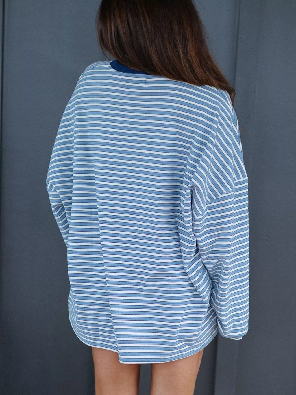 Striped Long Sleeve Top and Shorts Set
