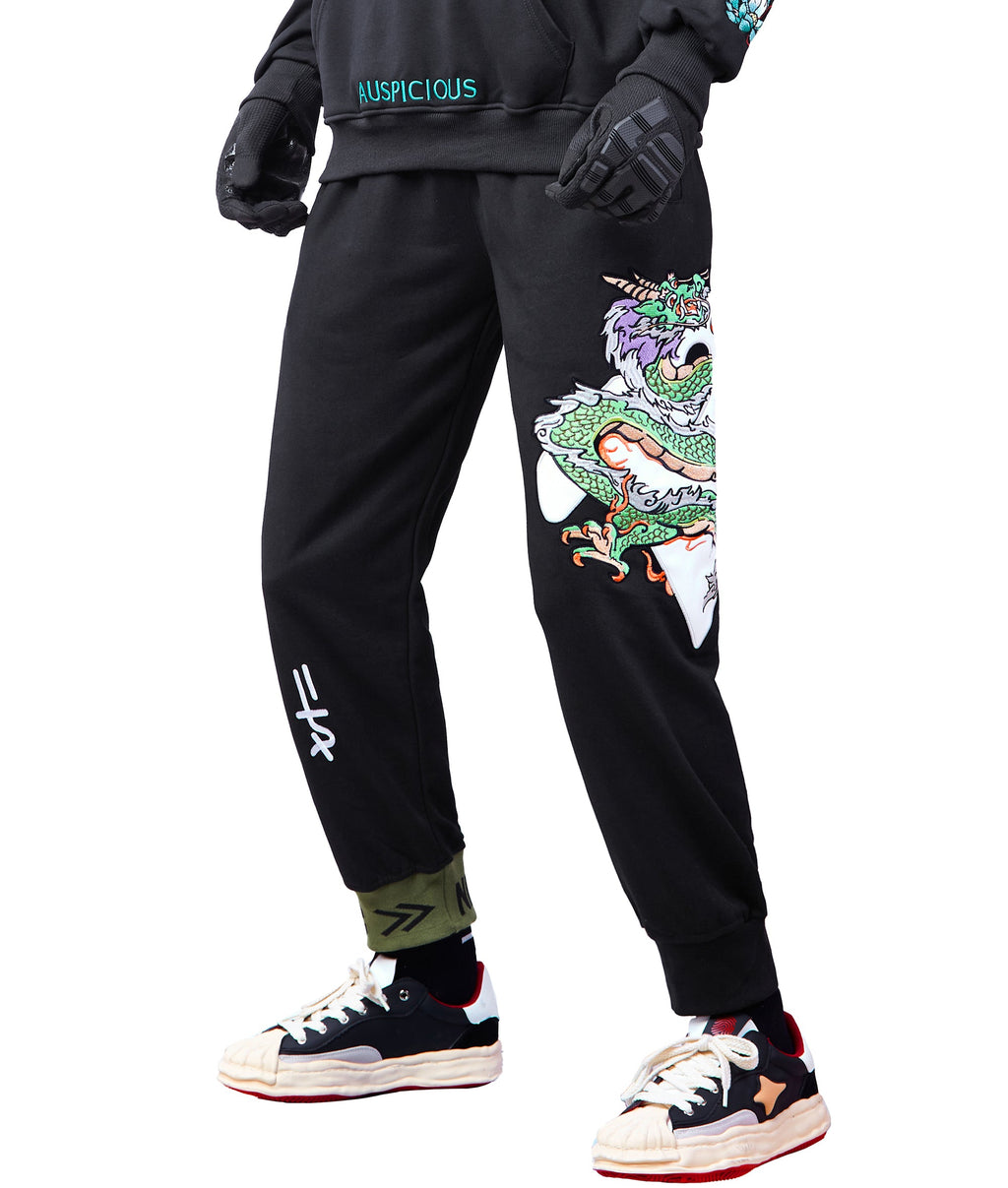 YEP6 Cloud Dragon Embroidery Sweatpants