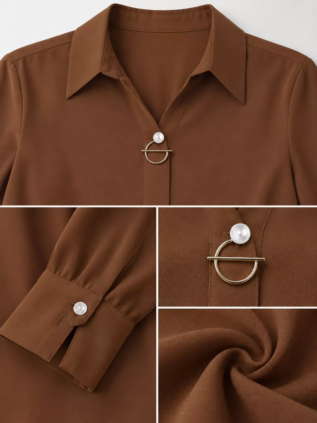 Long Sleeve Satin Blouse