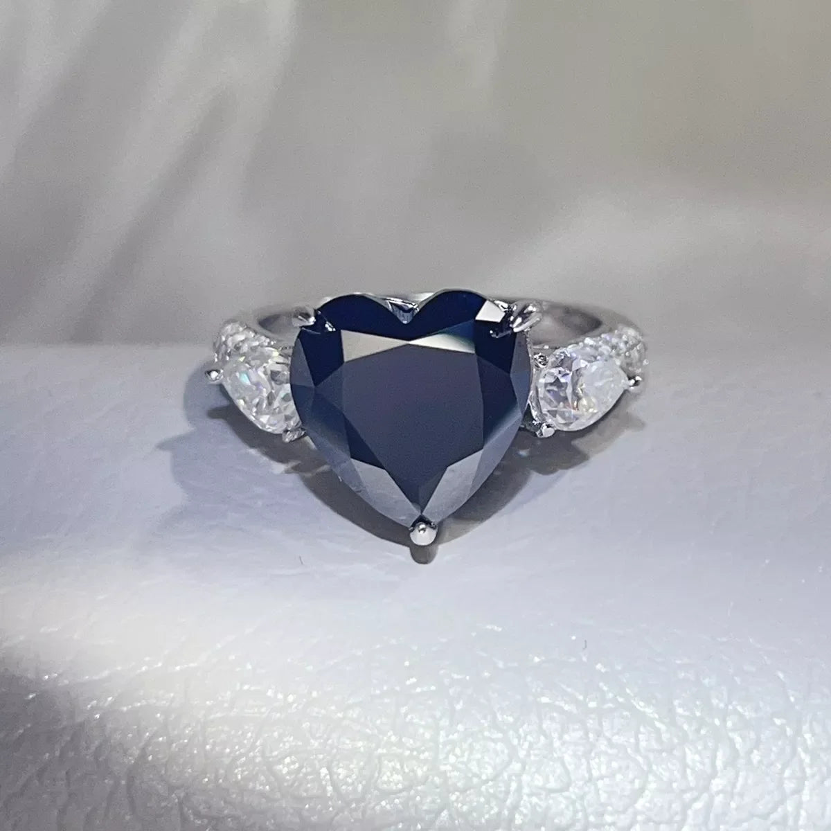 6 Carat 925 Sterling Silver Moissanite Heart Ring