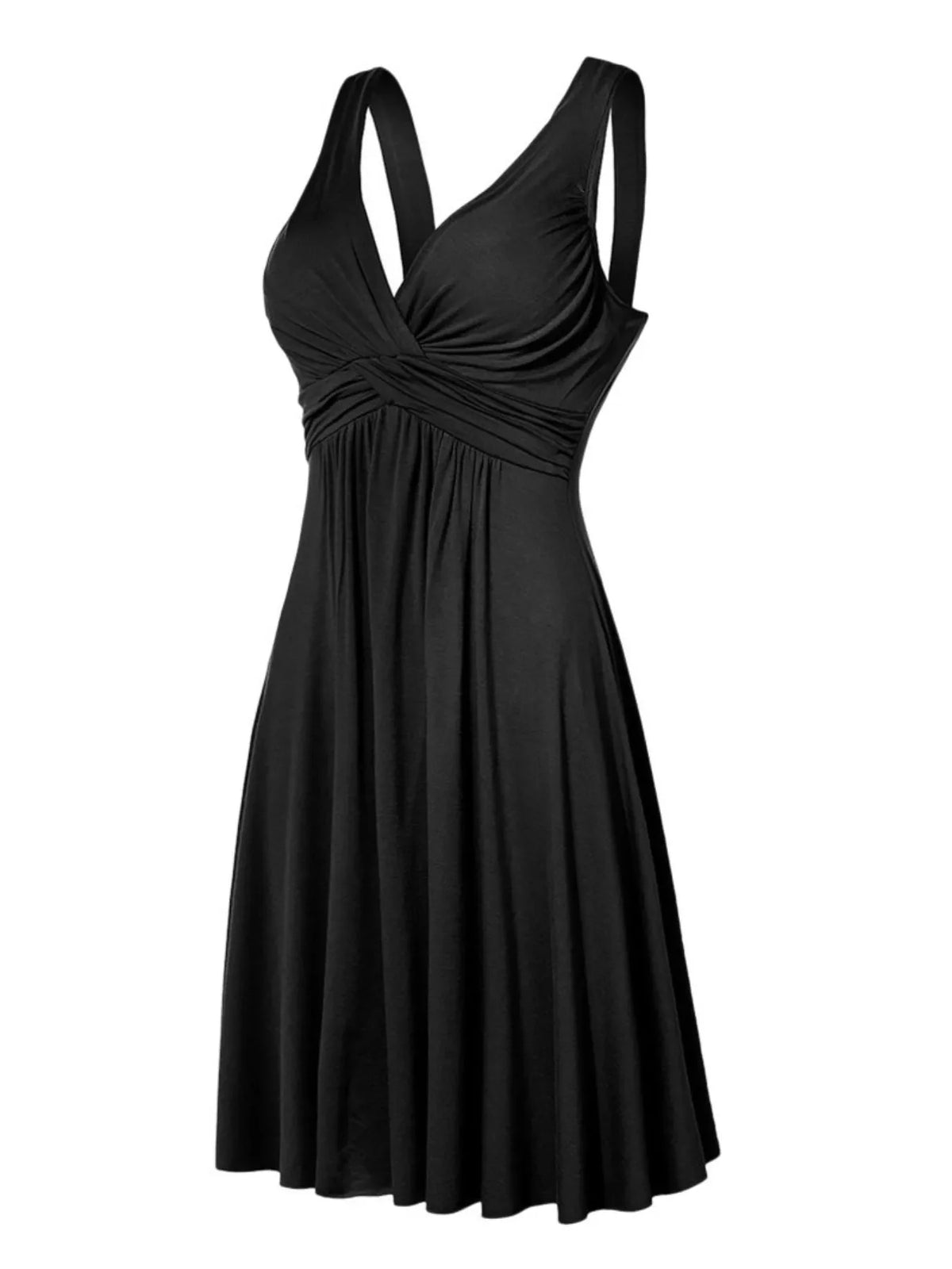 Full Size Twisted Sleeveless Ruched Waist A-Line Dress Plus Size