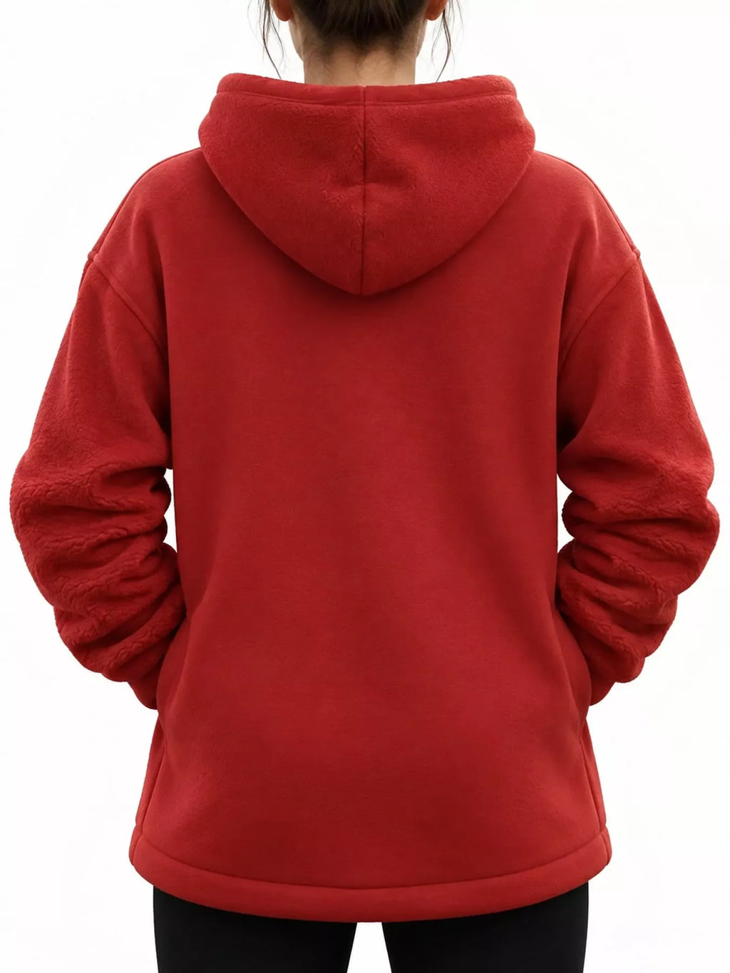 Full Size Fleece Pet-Carrying Hoodie with Cat Pouch Plus Size