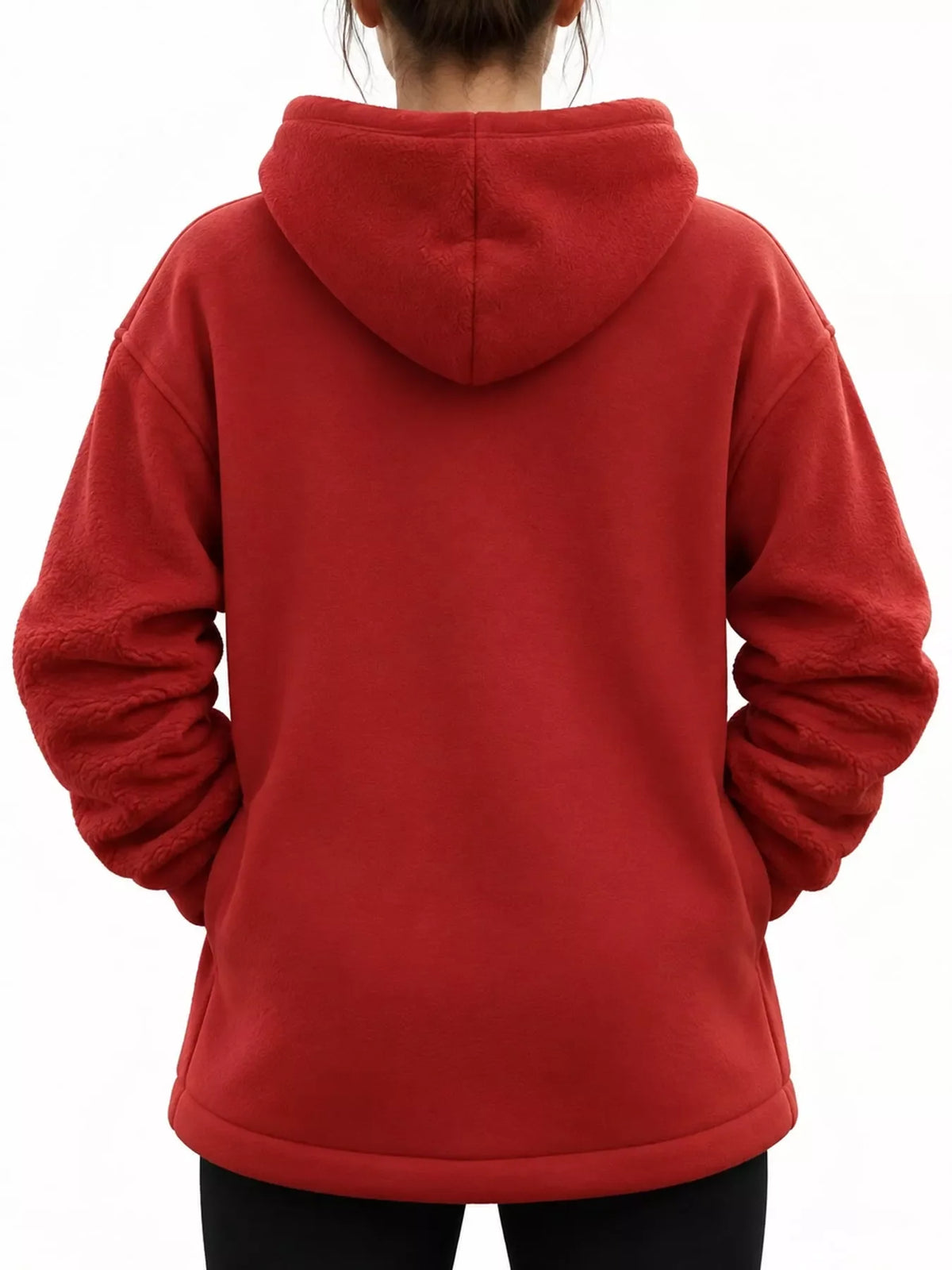 Full Size Fleece Pet-Carrying Hoodie with Cat Pouch Plus Size