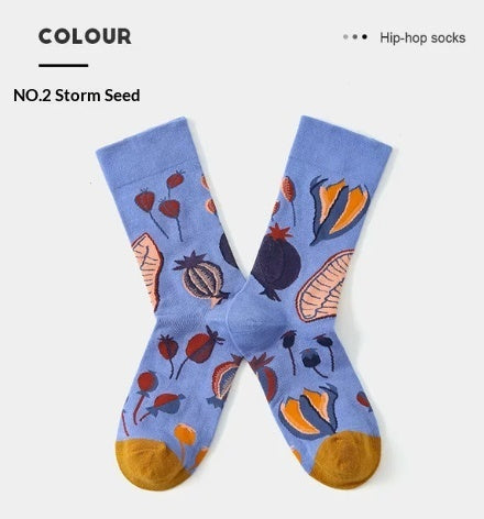 French Creative Socks Illustration Art Socks For Men And Women Couples